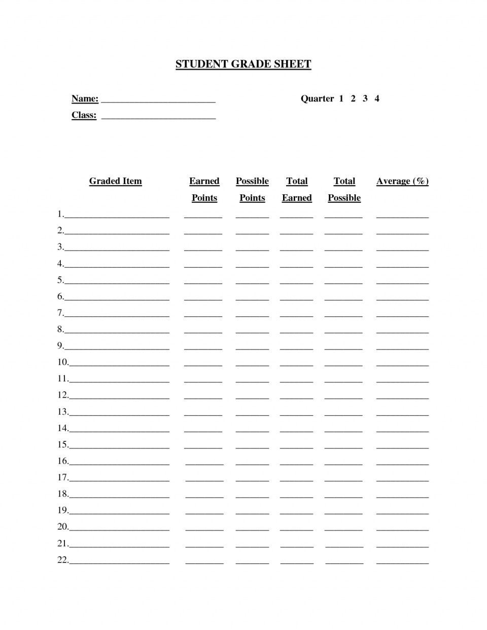 Spreadsheet Grade Printable Sheet Template Student Doc For Student Information Card Template