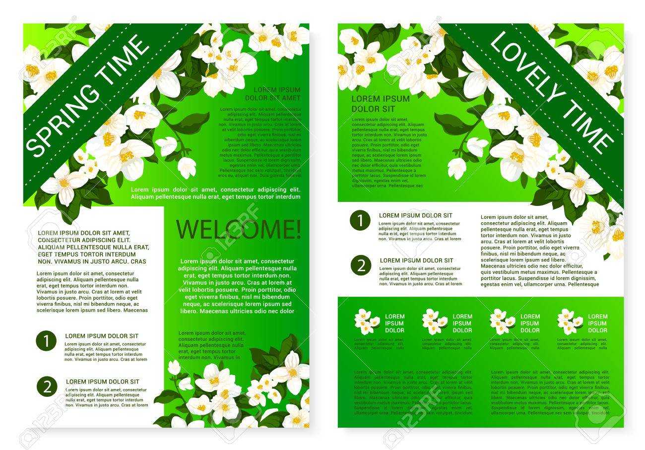 Spring Flowers Welcome Brochure Template Design Intended For Welcome Brochure Template