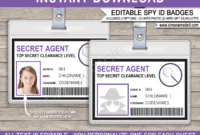 Spy Or Secret Agent Badge Template – Purple intended for Spy Id Card Template