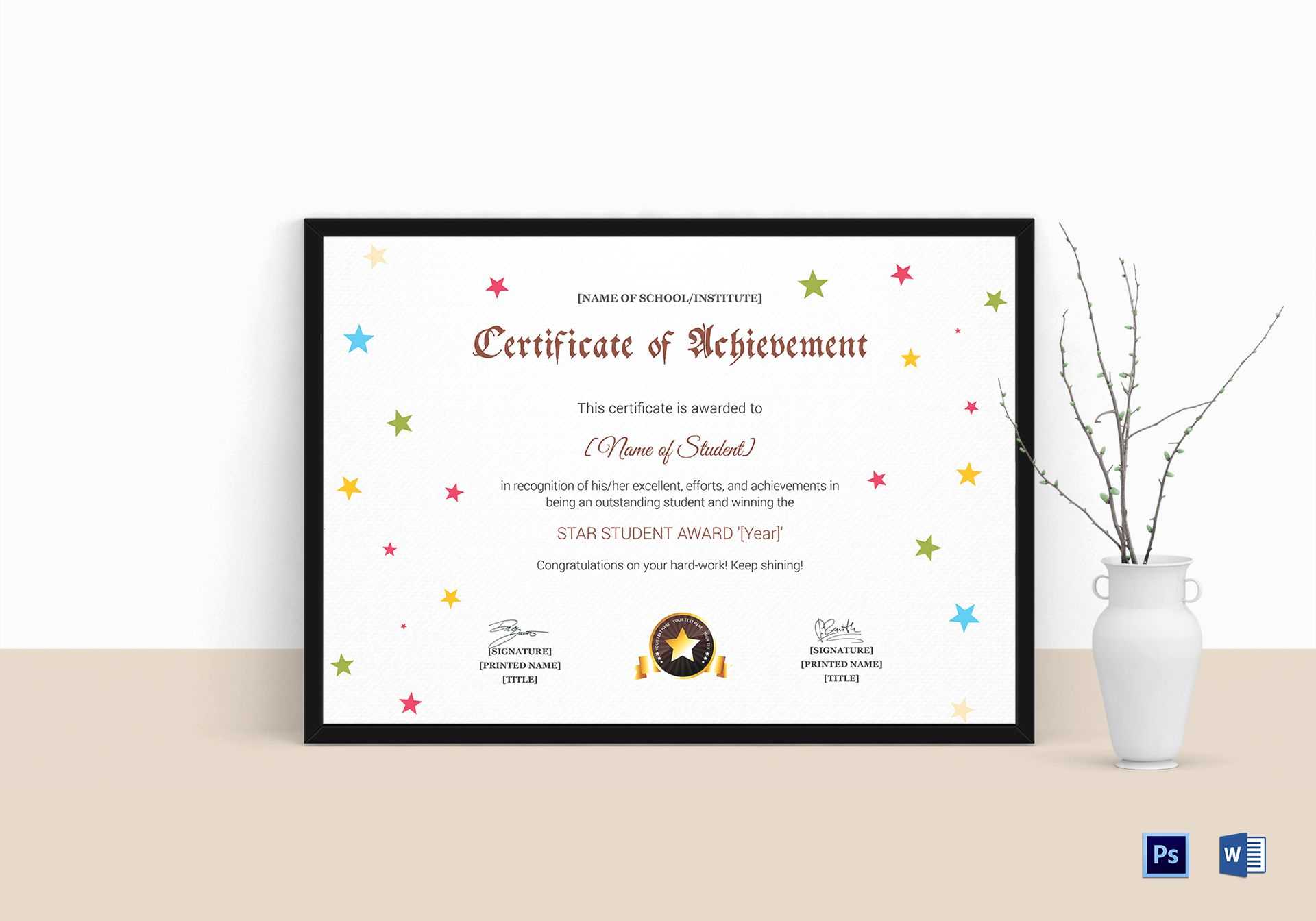 Star Student Certificate Template – Calep.midnightpig.co In Vbs Certificate Template