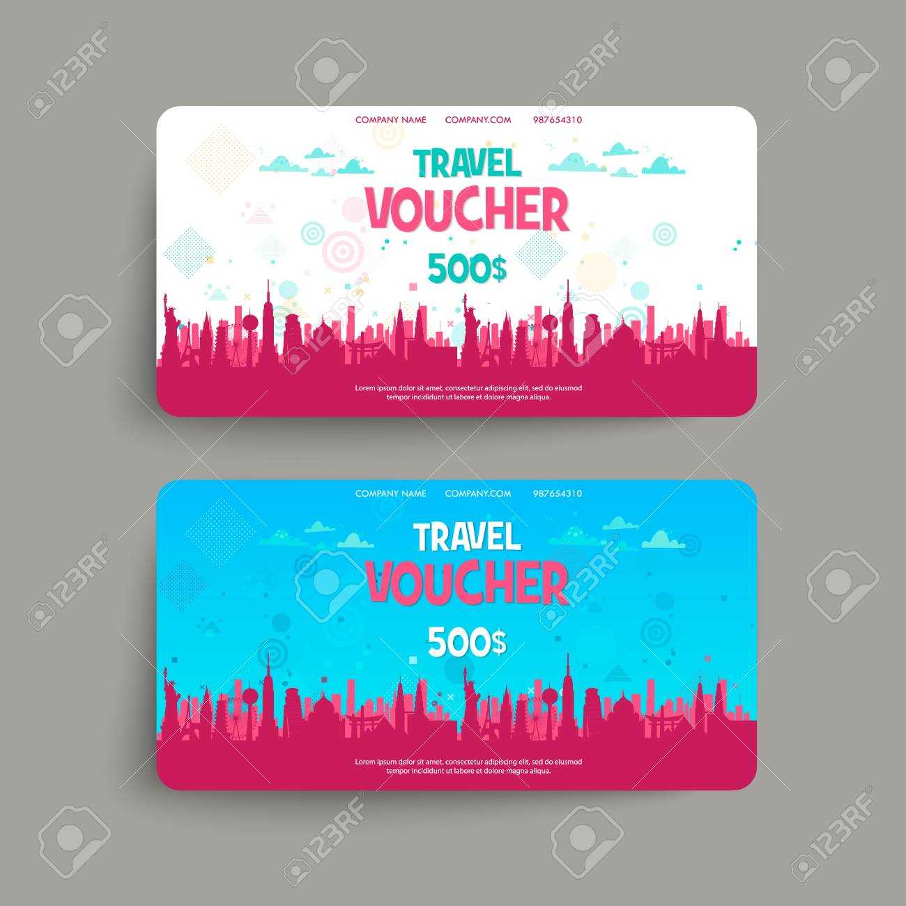 Stock Illustration Throughout Free Travel Gift Certificate Template
