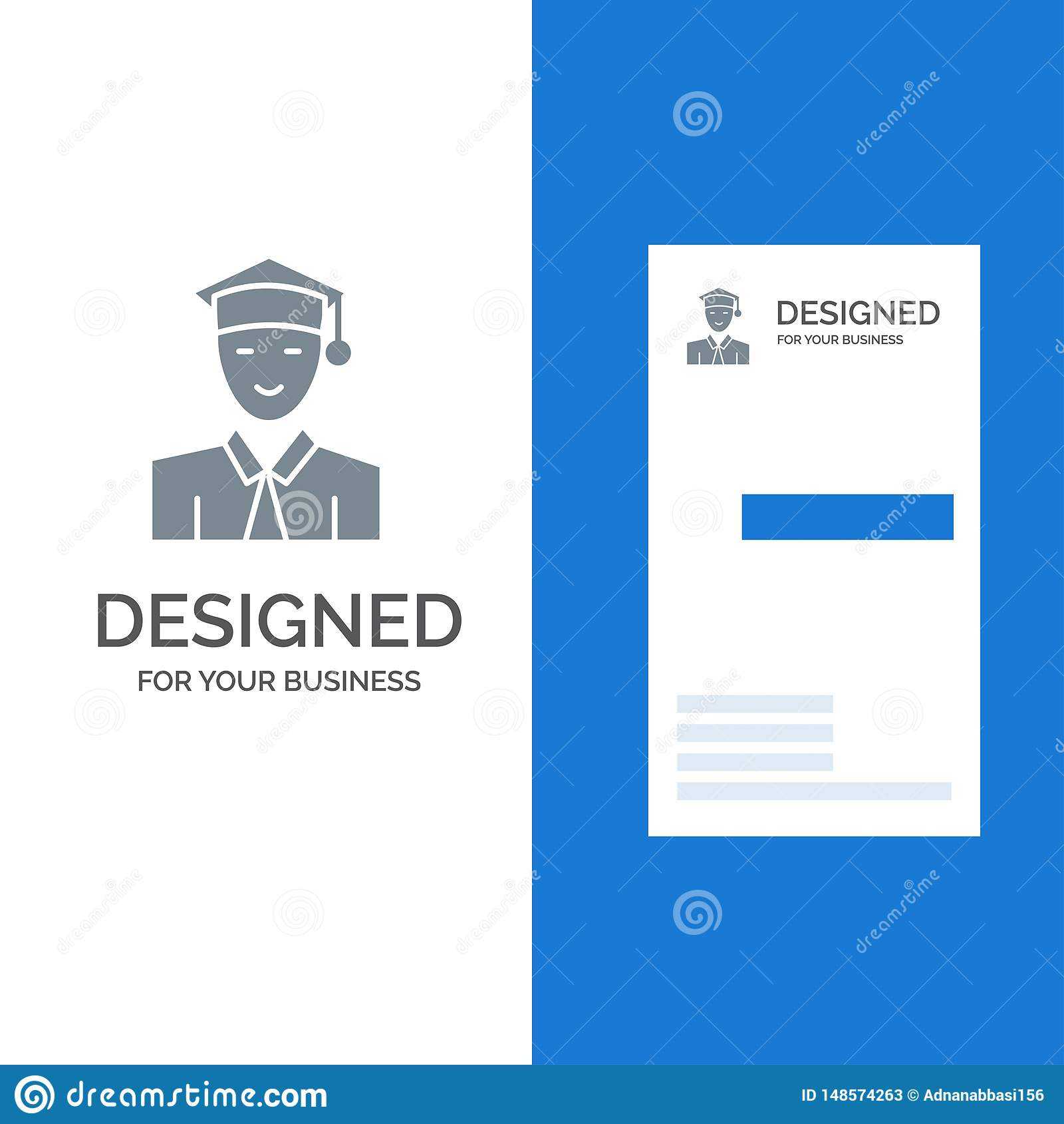 Student, Education, Graduate, Learning Grey Logo Design And In Graduate Student Business Cards Template
