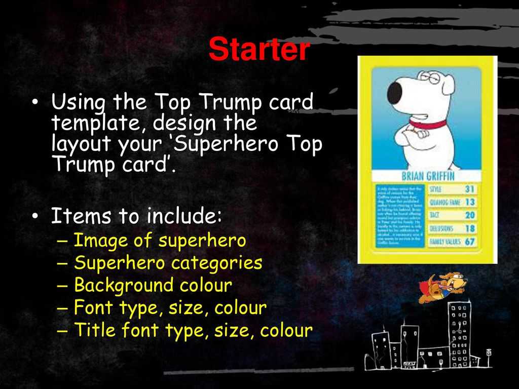 Super Hero Databases Lesson Ppt Download Throughout Top Trump Card Template
