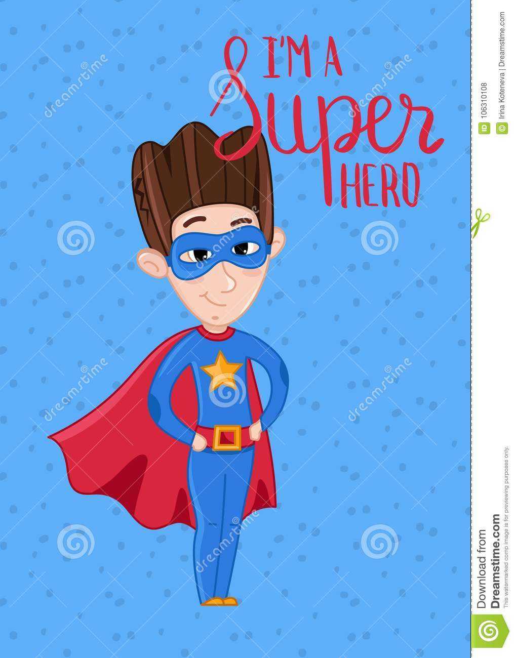 Super Hero Kids Postcard Template Stock Vector With Superman Birthday Card Template