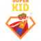 Super Kid Banner, Cute Boy In Superhero Costume And Mask Throughout Superhero Birthday Card Template