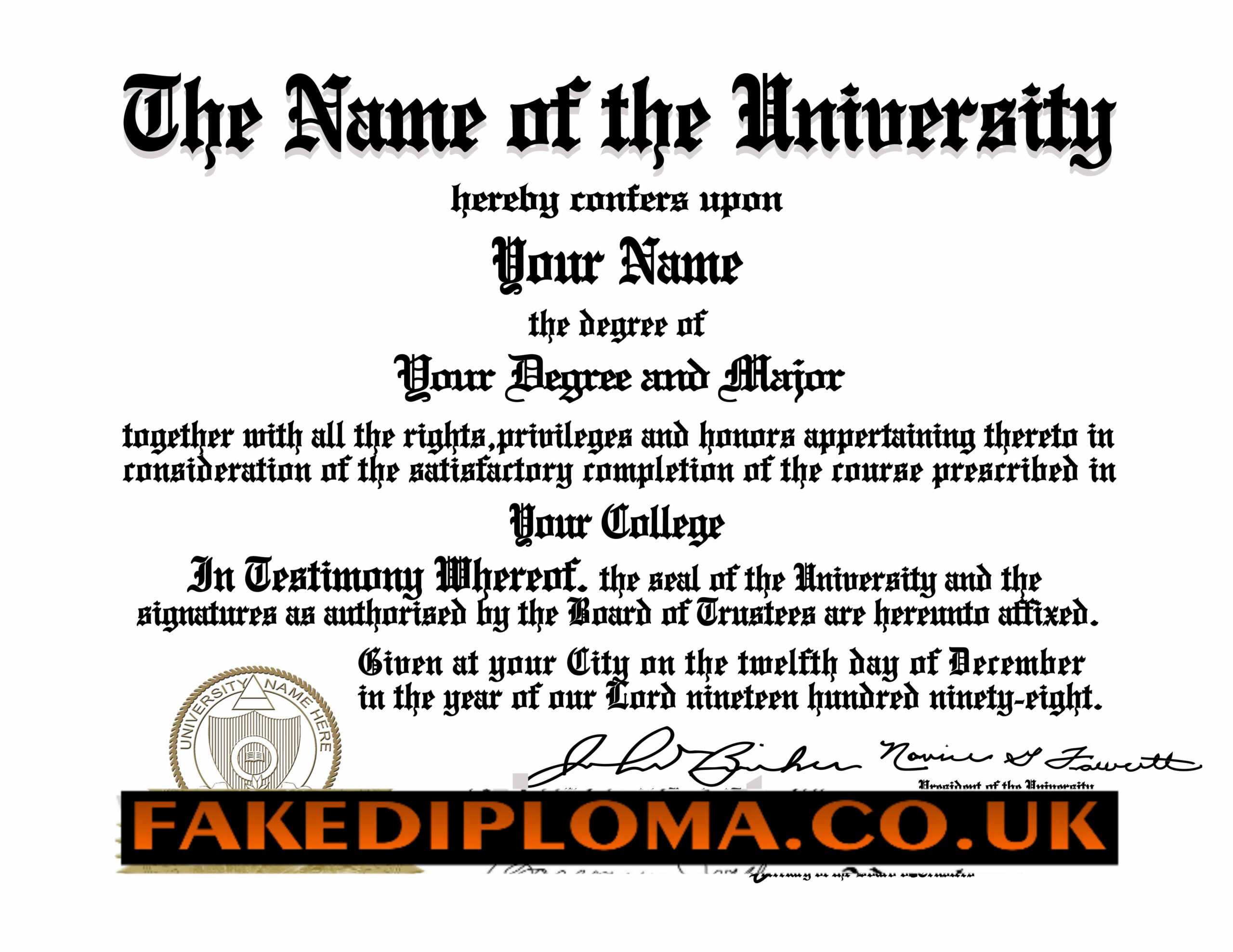 Superior Fake Diploma | Fake University And College Degrees With Regard To Fake Diploma Certificate Template