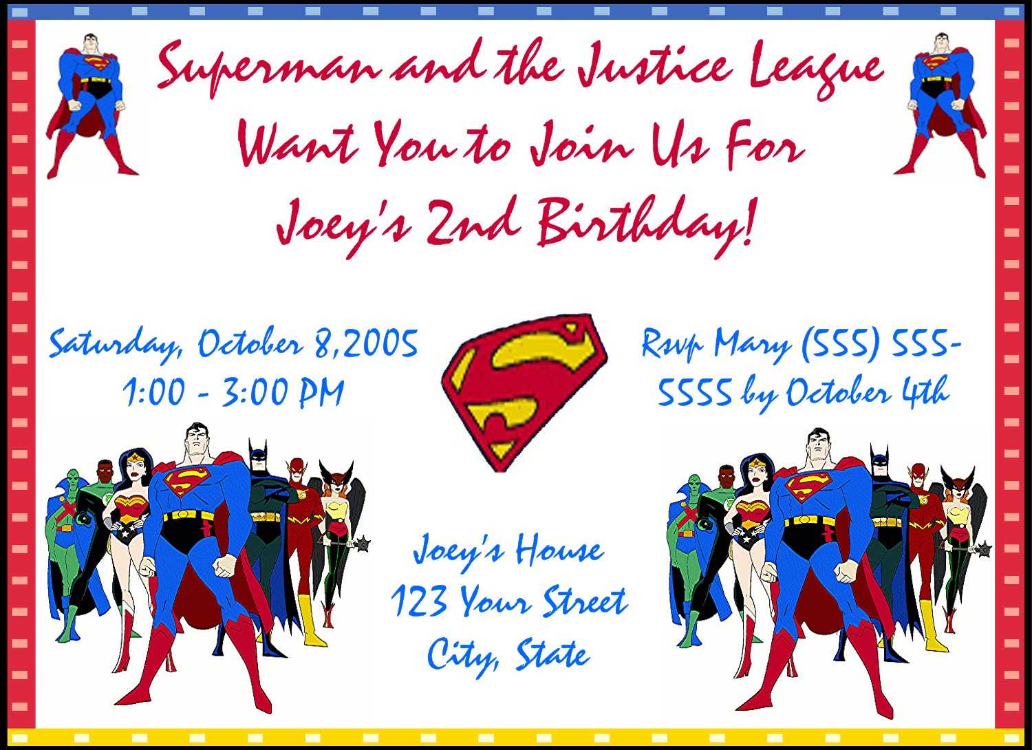 Superman Birthday Invitations – Falep.midnightpig.co Pertaining To Superman Birthday Card Template