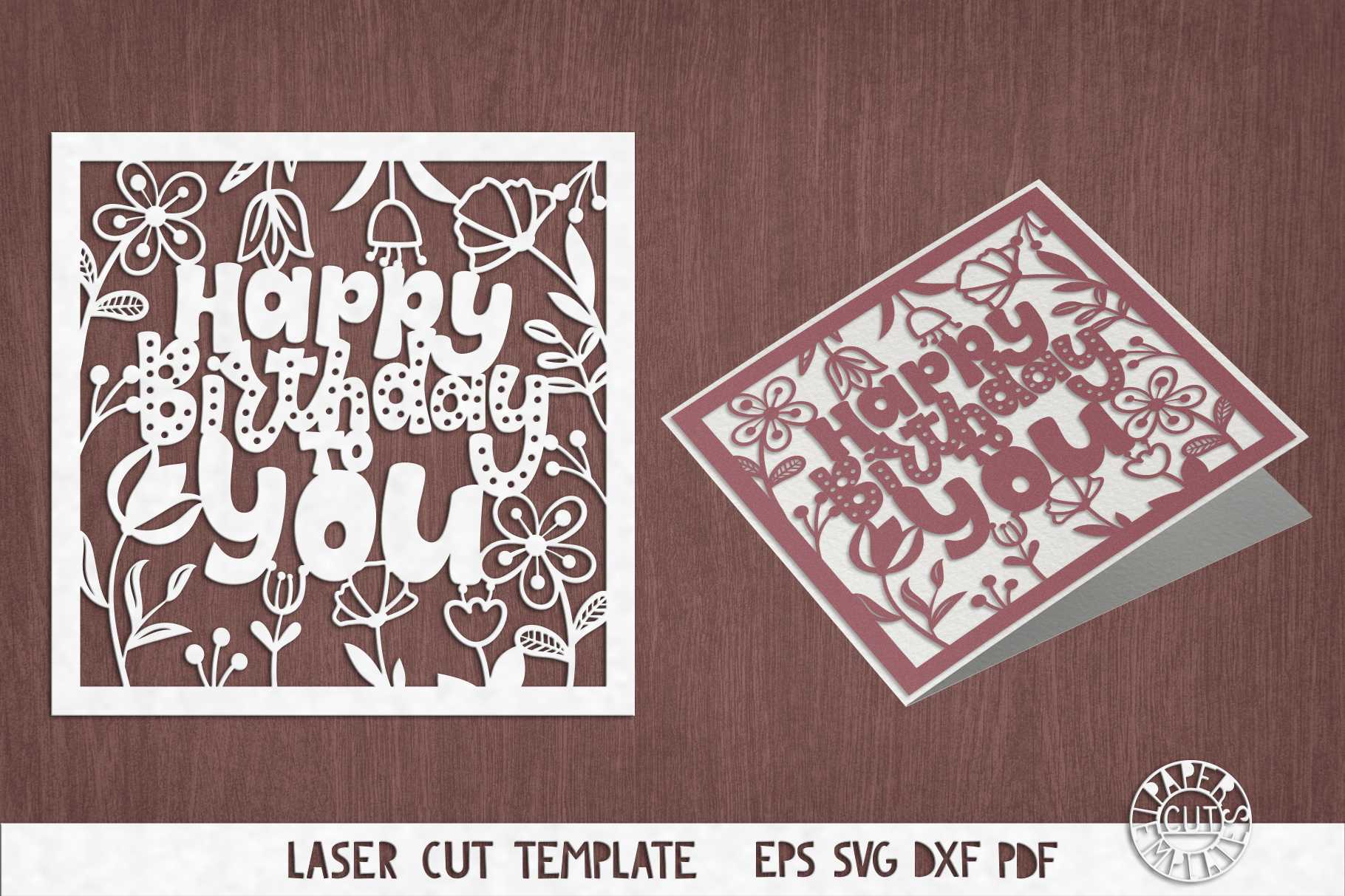 Svg Birthday Card Cut File For Cricut, Silhouette Cameo. With Silhouette Cameo Card Templates