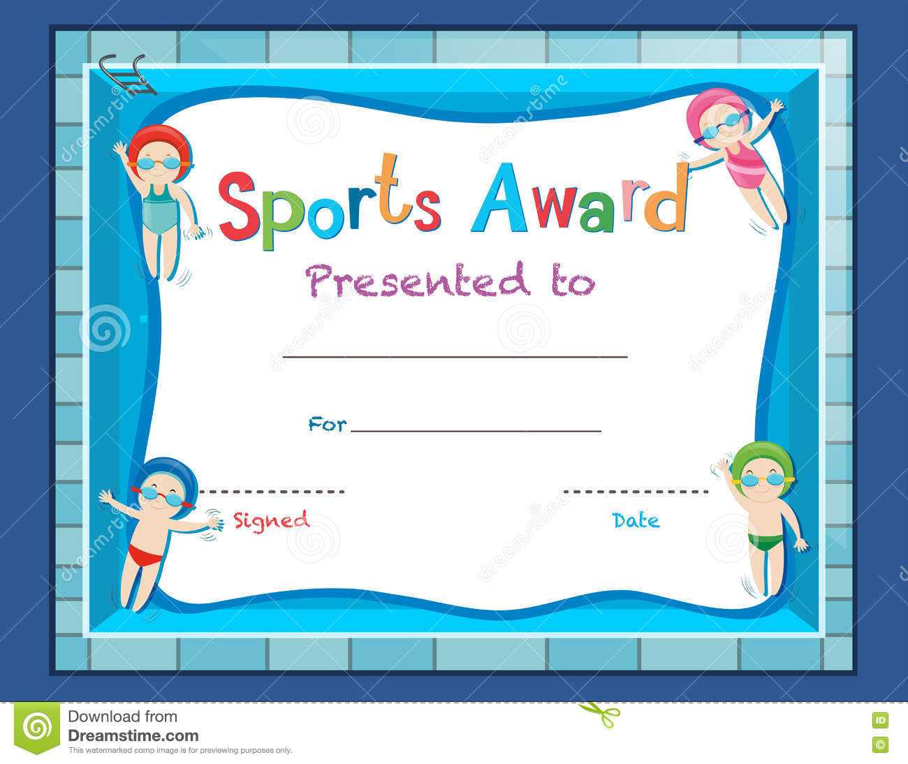 Swimming Certificates Template – Calep.midnightpig.co With Swimming Award Certificate Template