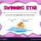Swimming Star Certificate Template With Girl Within Star Of The Week Certificate Template