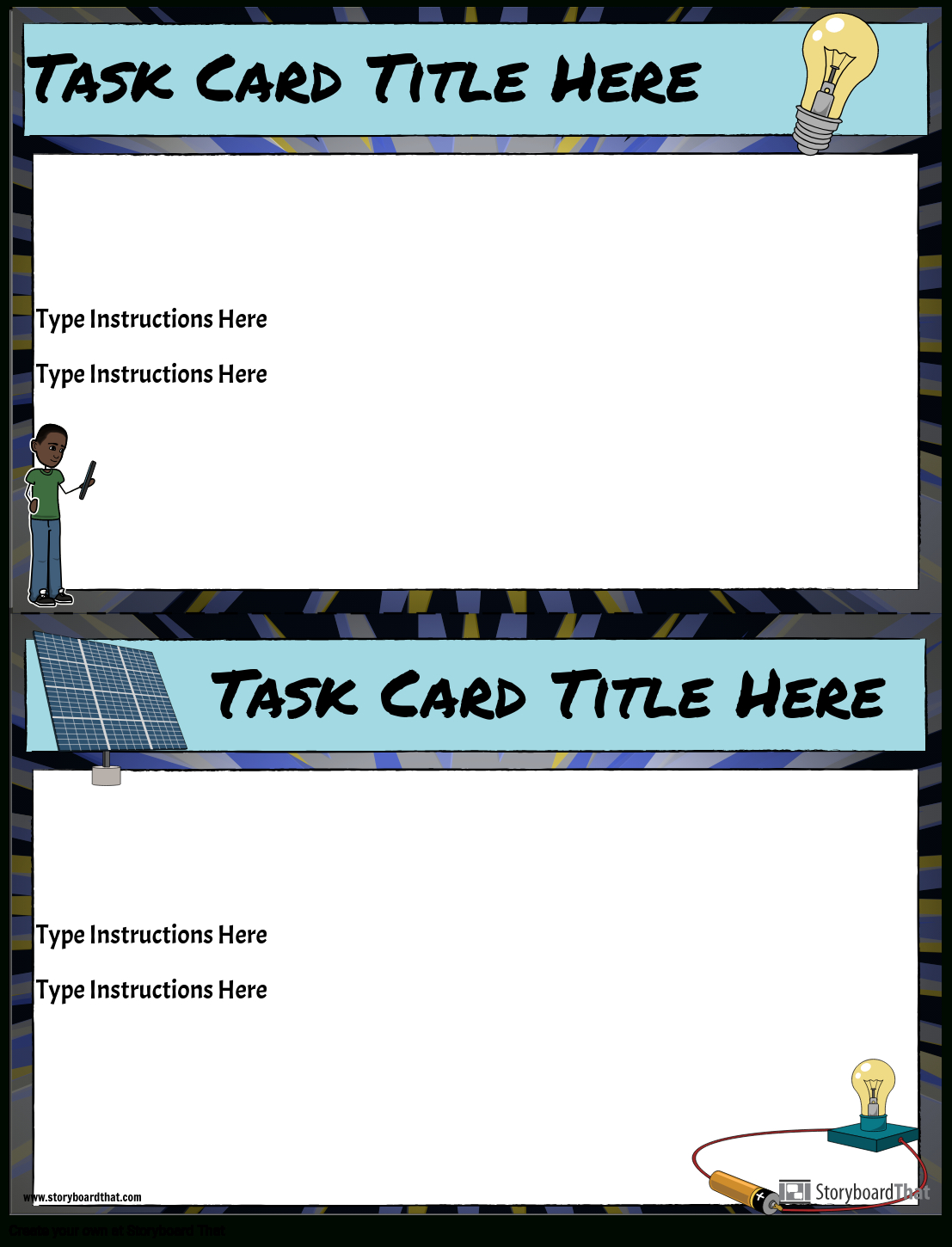 Task Card Template Storyboardanna Warfield Regarding Task Card Template