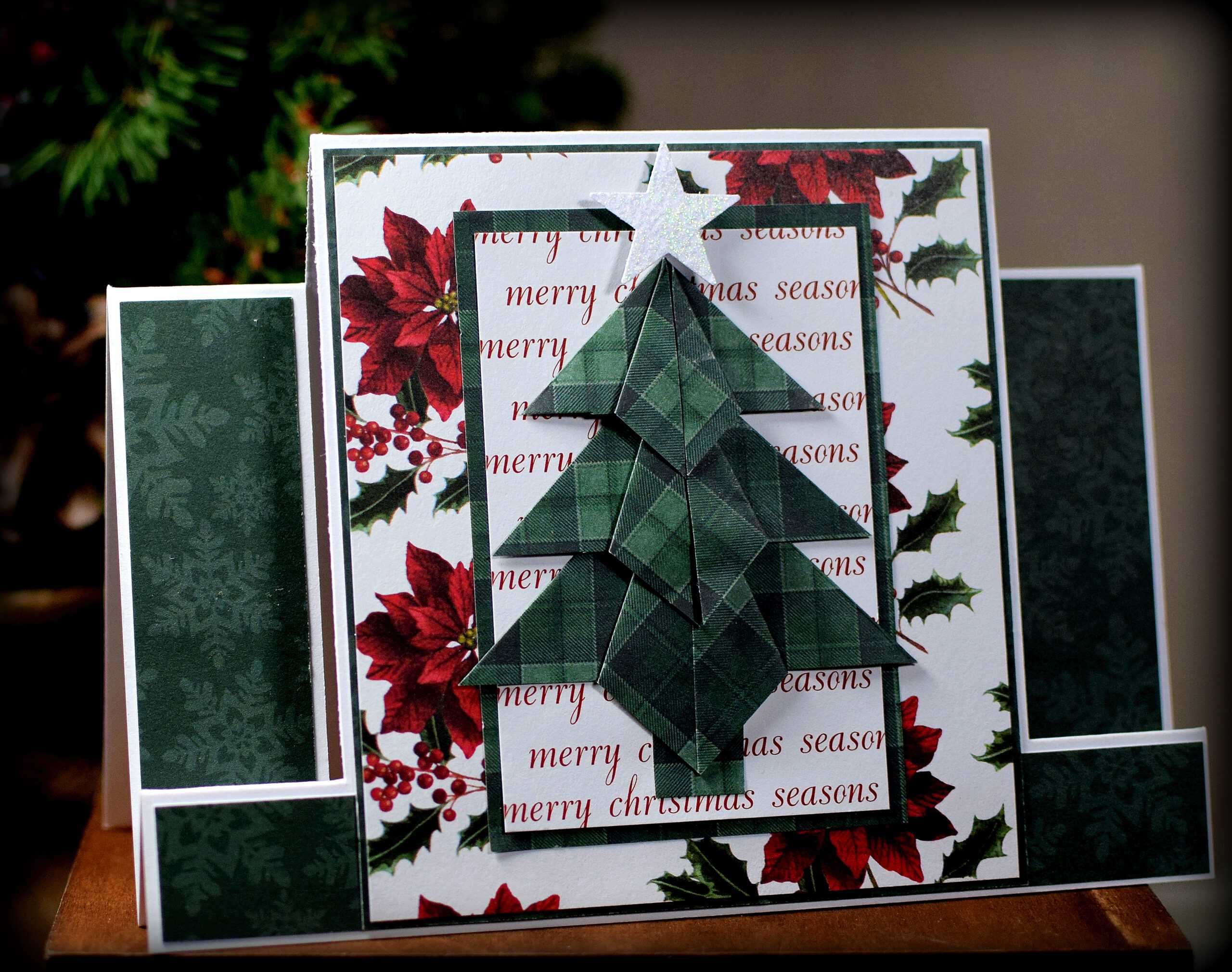 Tea Bag Fold Christmas Tree Center Step Card | I Played With Pertaining To Recollections Card Template