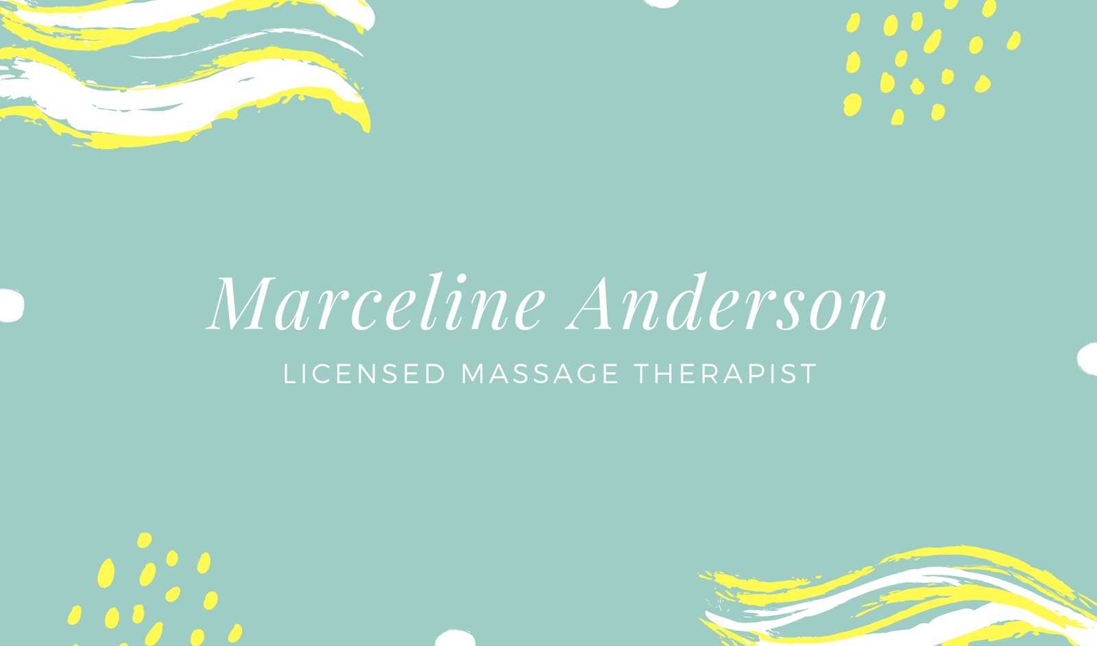 Teal Abstract Massage Therapist Business Card – Templates In Massage Therapy Business Card Templates