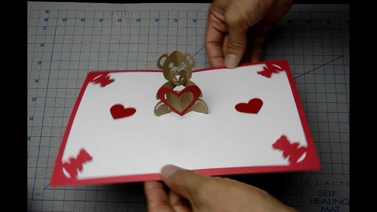 Teddy Bear Pop Up Card: Tutorial With Teddy Bear Pop Up Card Template Free