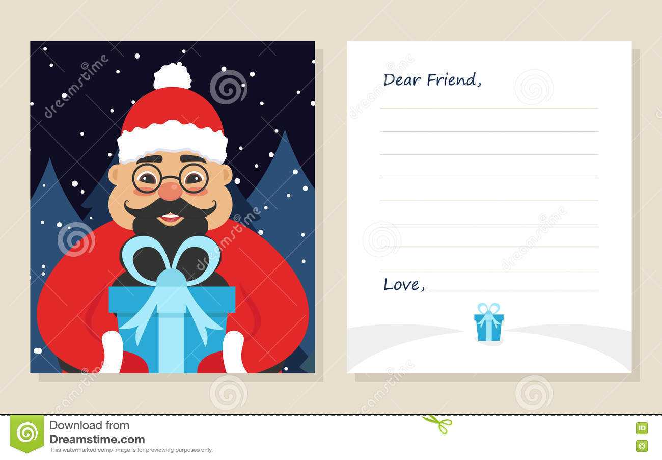 Template Greeting Card New Year`s Or Merry Christmas Letter For Christmas Note Card Templates