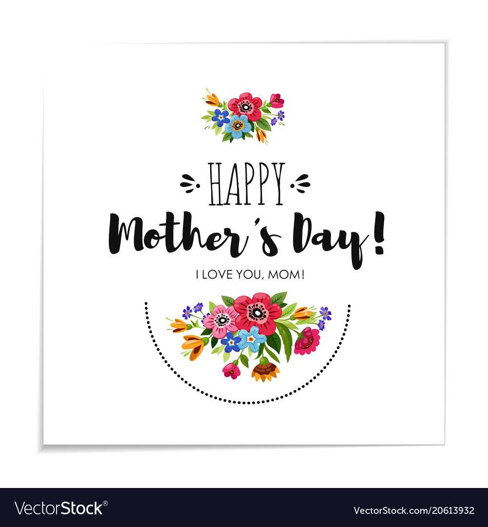Template Happy Mothers Day Card With Flowers With Mothers Day Card Templates