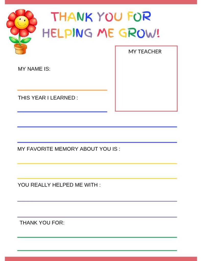 Thank You Letter To Teacher From Student – Free Printable With Regard To Thank You Card For Teacher Template