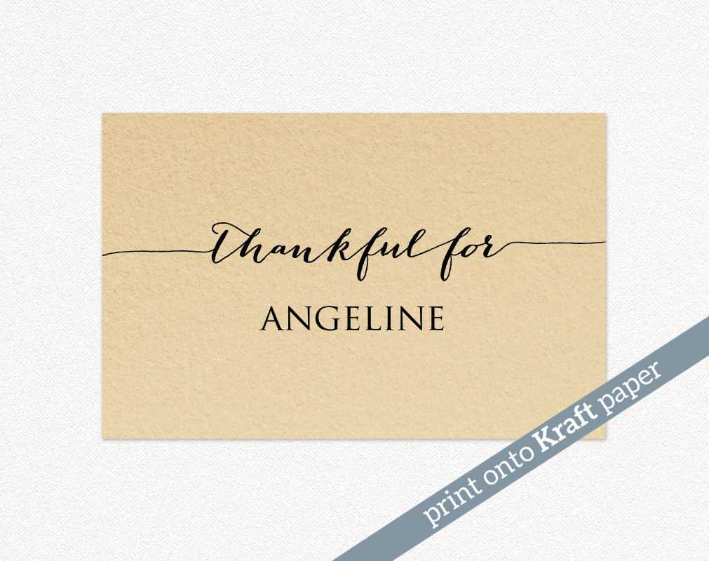 Thanksgiving Place Cards · Wedding Templates And Printables With Regard To Thanksgiving Place Cards Template