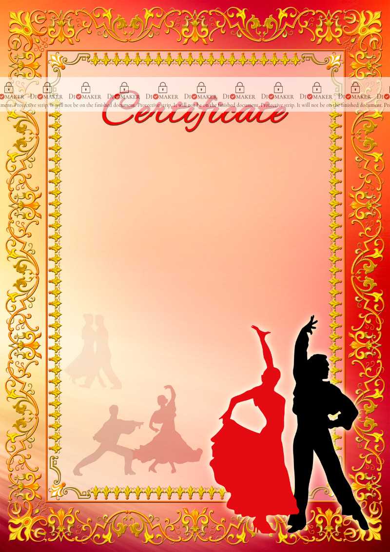 The Certificate Template «Dance» – Dimaker – Templates In Dance Certificate Template