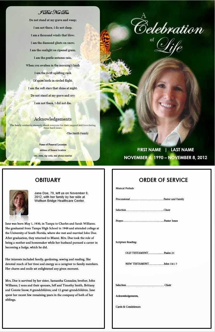 The Funeral Memorial Program Blog: Free Funeral Program Pertaining To Memorial Card Template Word