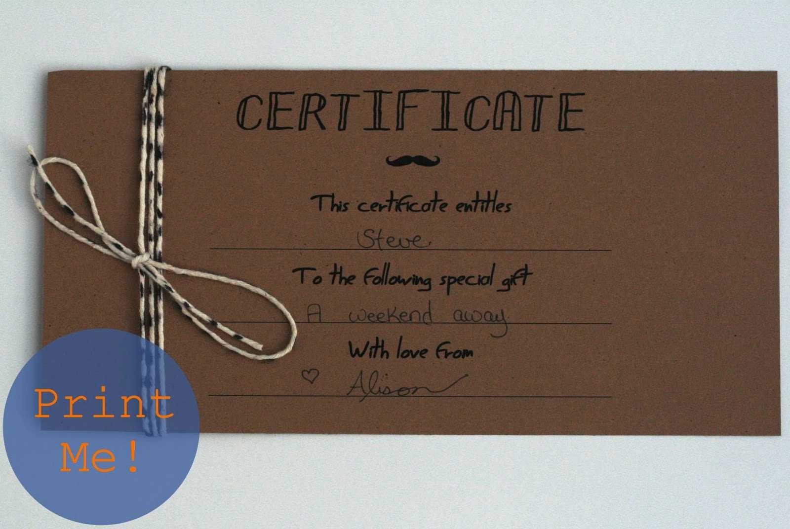The Petit Cadeau: Printable Gift Certificates For Men! Within Homemade Gift Certificate Template