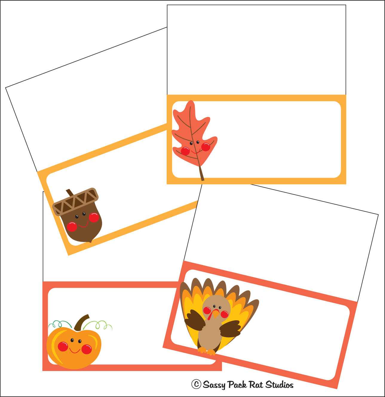 The Sassy Pack Rat: Thanksgiving Place Card Printable Freebie Regarding Thanksgiving Place Card Templates