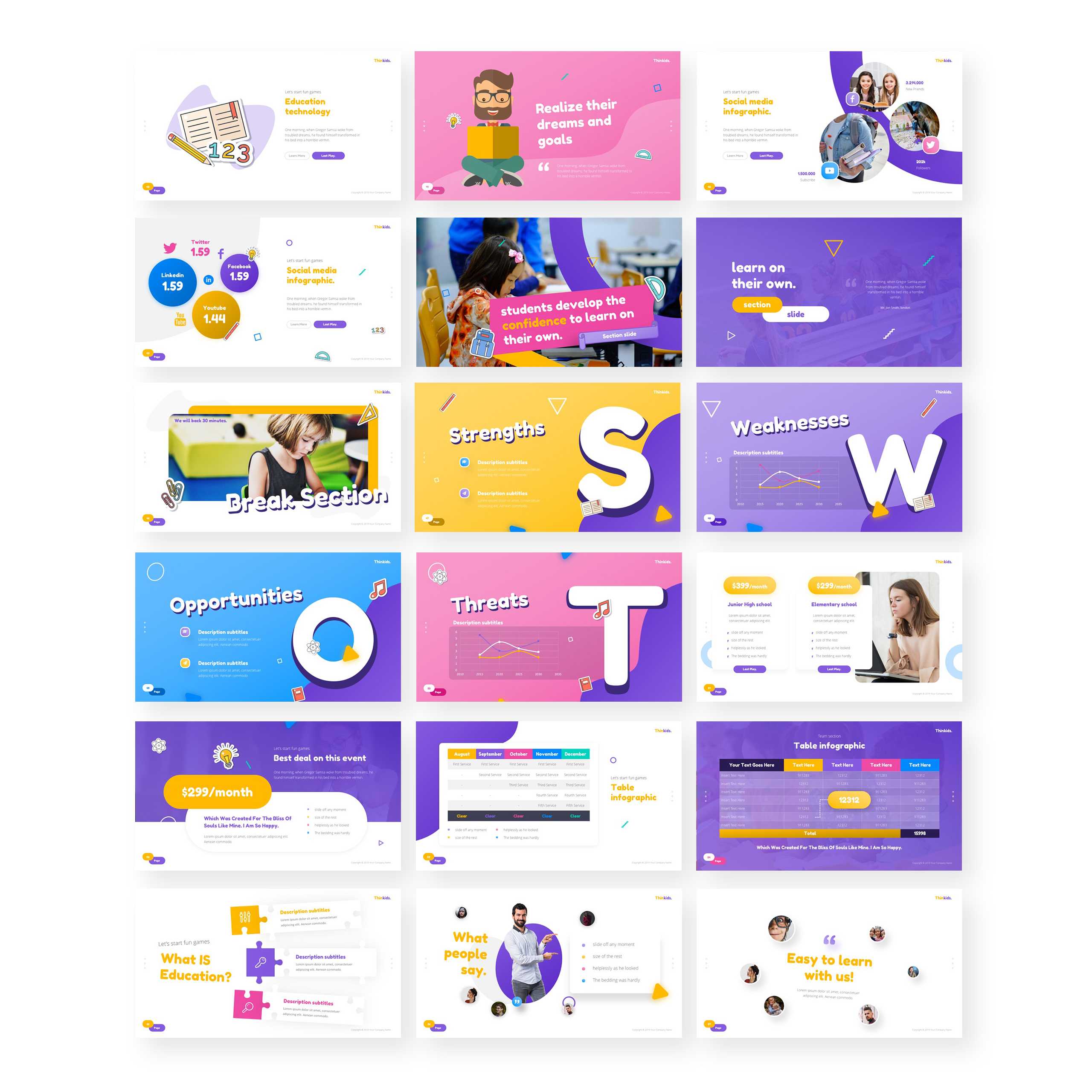 Thinkids – Fun Games & Education Powerpoint Template Intended For Powerpoint Template Games For Education
