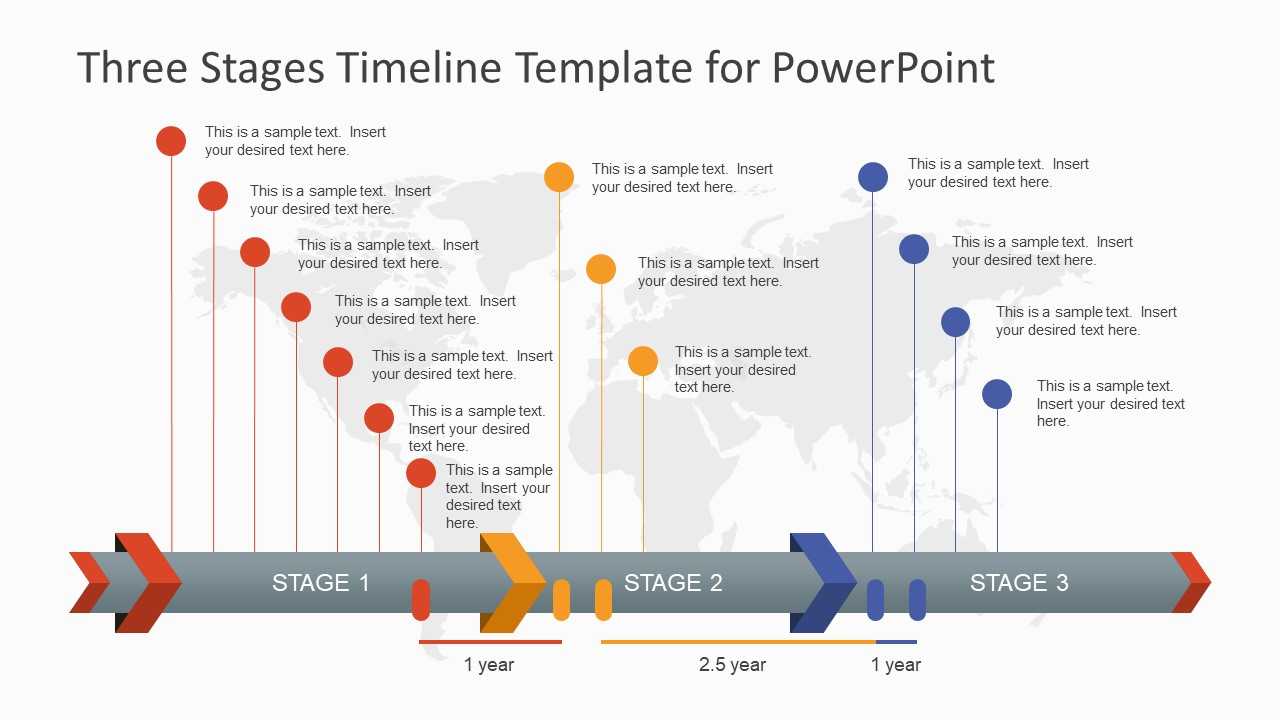 Three Stages Timeline Template For Powerpoint Pertaining To Project Schedule Template Powerpoint