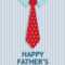 Tie Father's Day Card (Quarter Fold) For Quarter Fold Birthday Card Template
