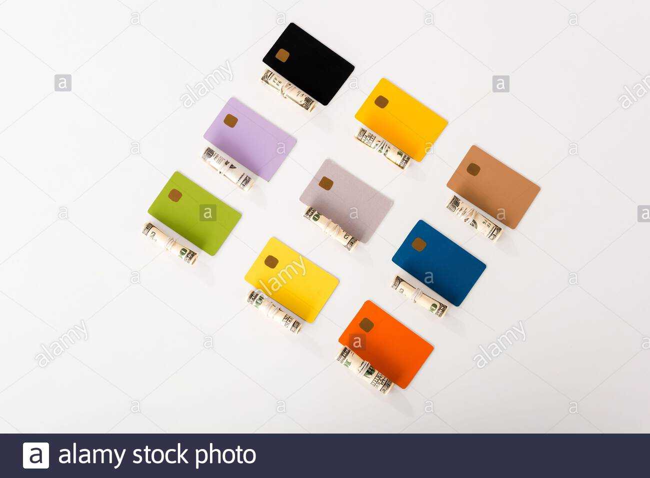 Top View Of Colorful Credit Card Templates Near Cash Rolls Intended For In Memory Cards Templates