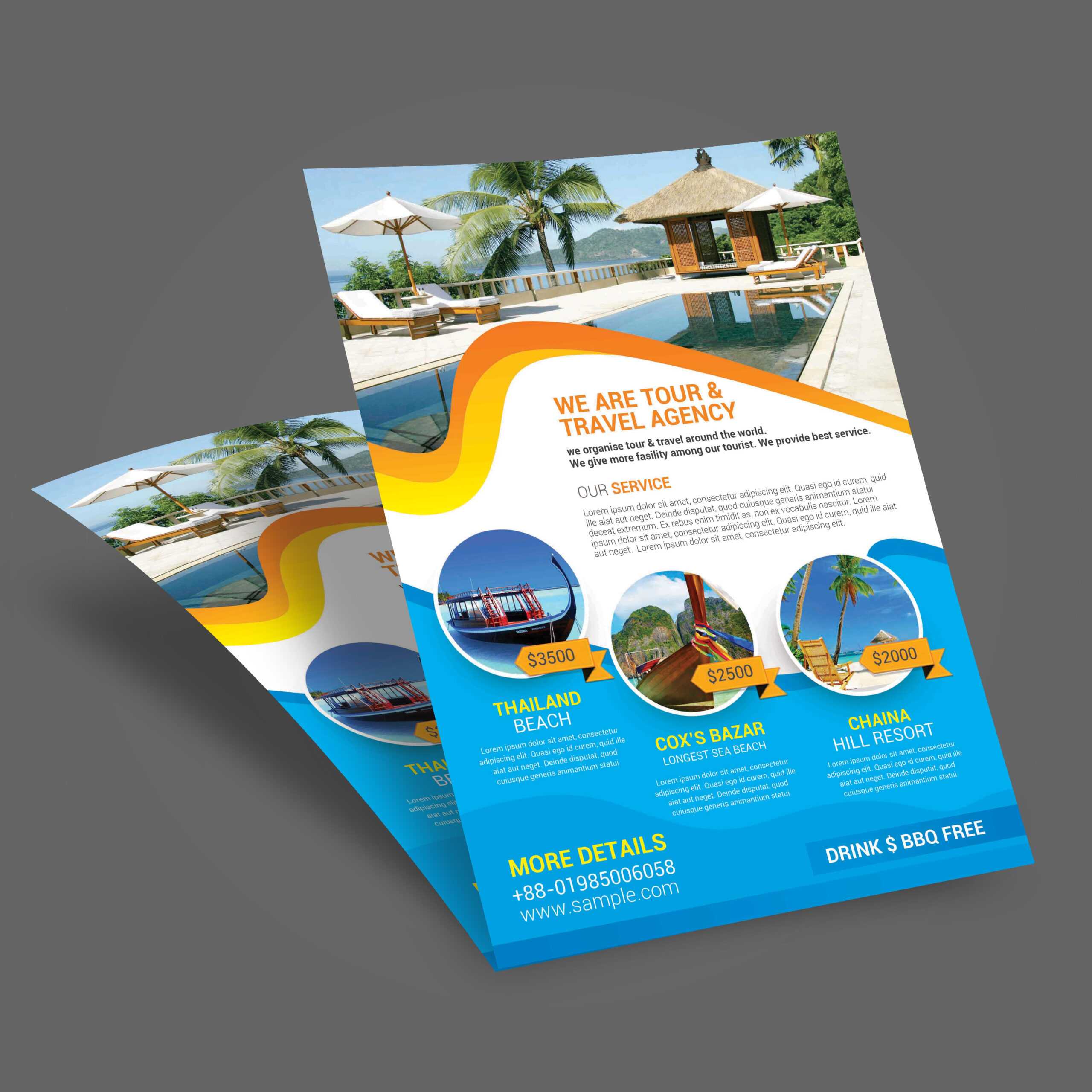 Tour Brochure Template - Calep.midnightpig.co For Travel And Tourism Brochure Templates Free