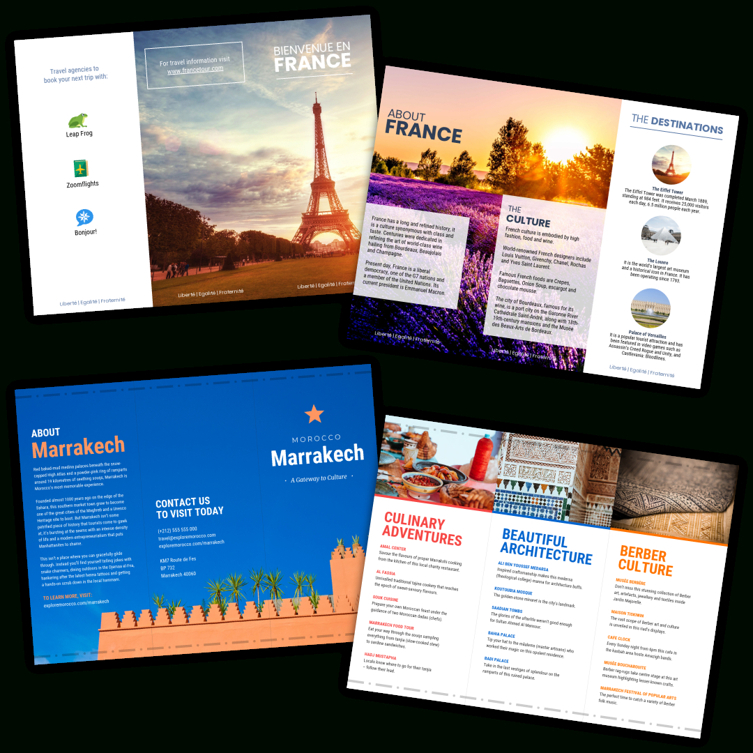 Tourist Brochure Format – Dalep.midnightpig.co For Travel Guide Brochure Template