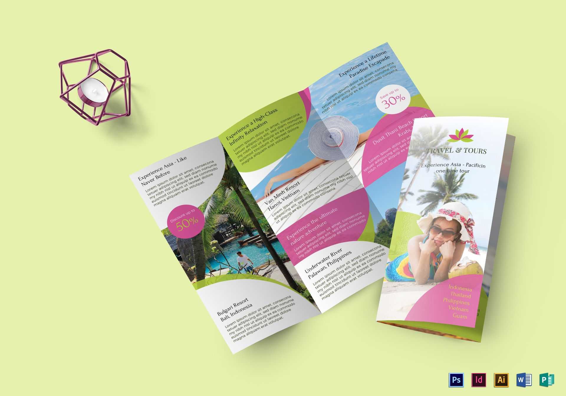 Travel And Tour Brochure Template Regarding Word Travel Brochure Template