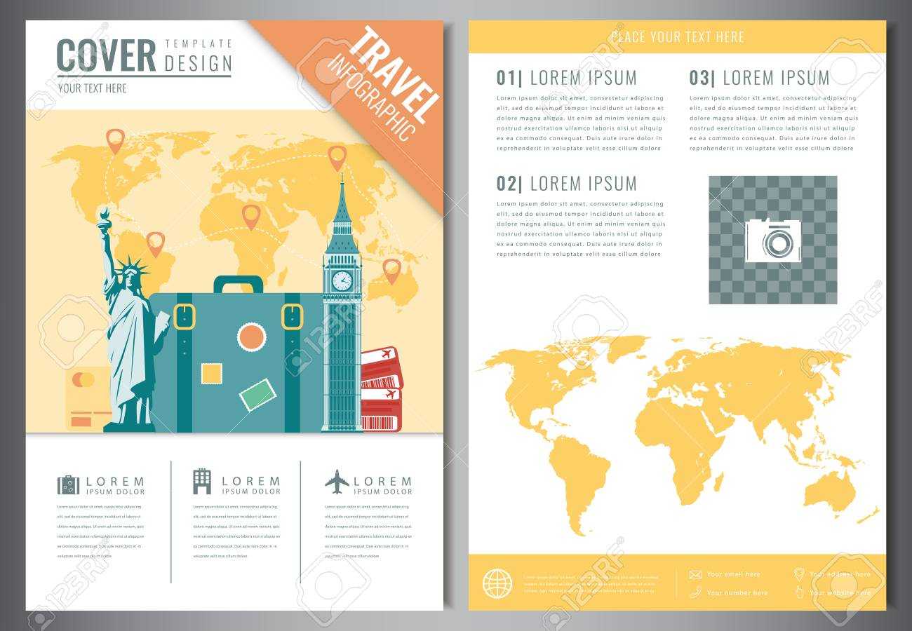 Travel Brochure Design Template. Travel And Tourism Concept For Travel Guide Brochure Template