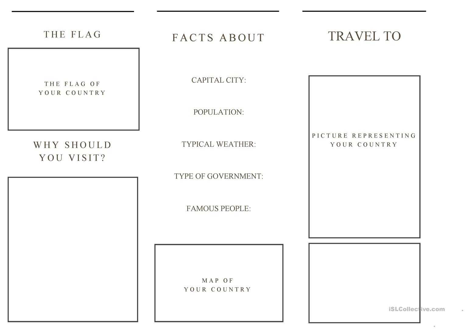 Travel Brochure Template And Example Brochure – English Esl In Country Brochure Template