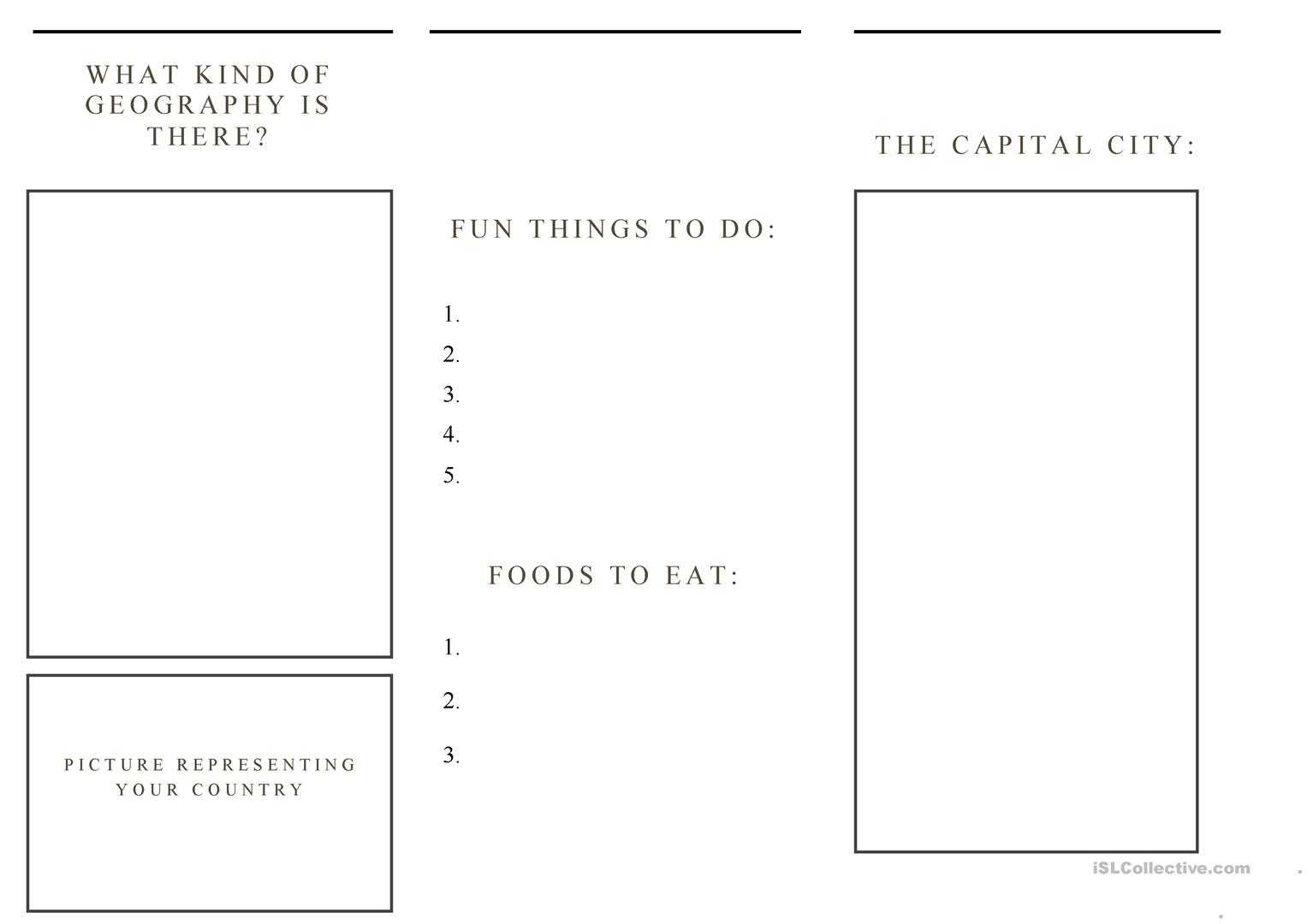 Travel Brochure Template And Example Brochure – English Esl With Regard To Student Brochure Template