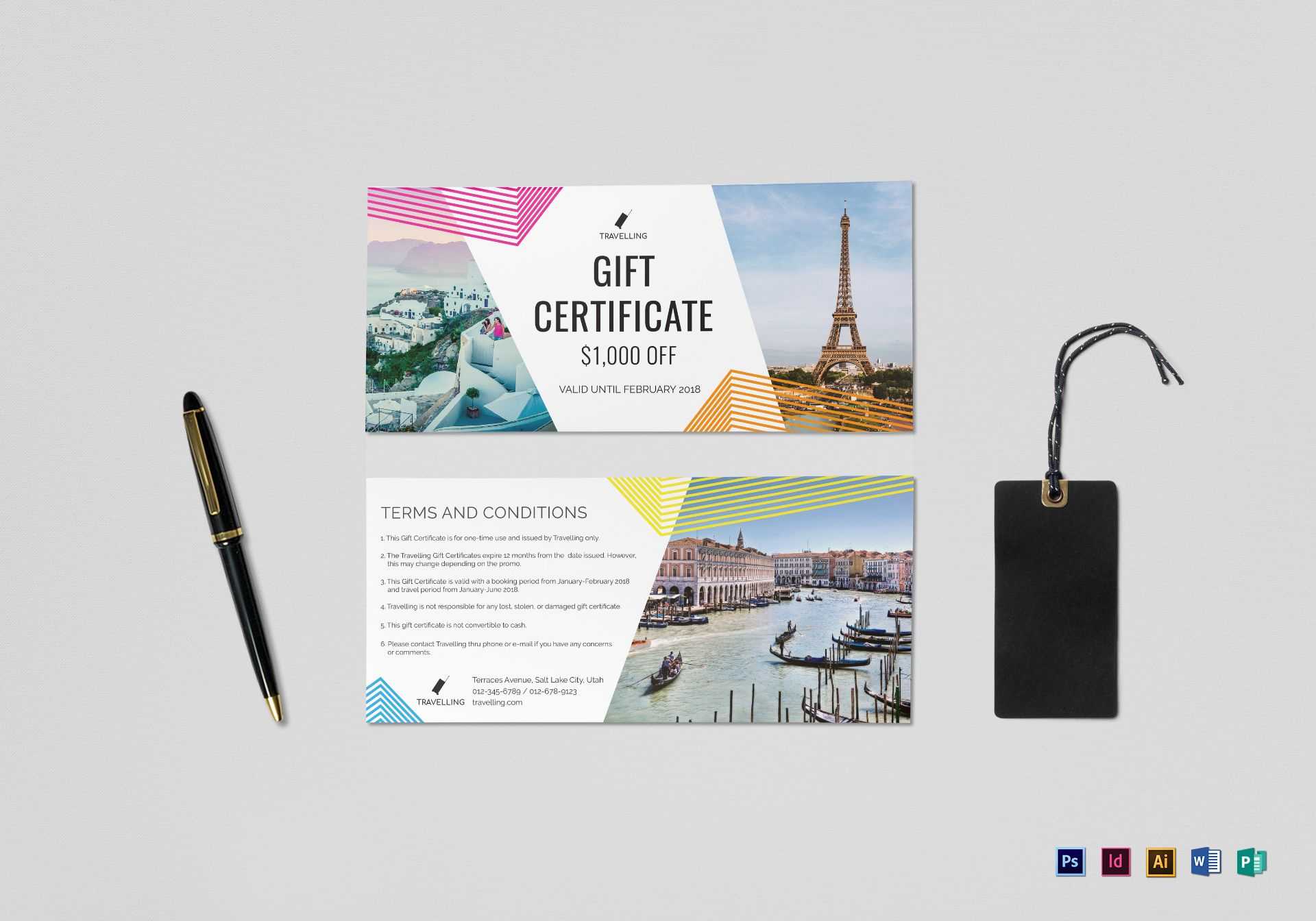 Travel Gift Certificate Template Within Gift Certificate Template Publisher