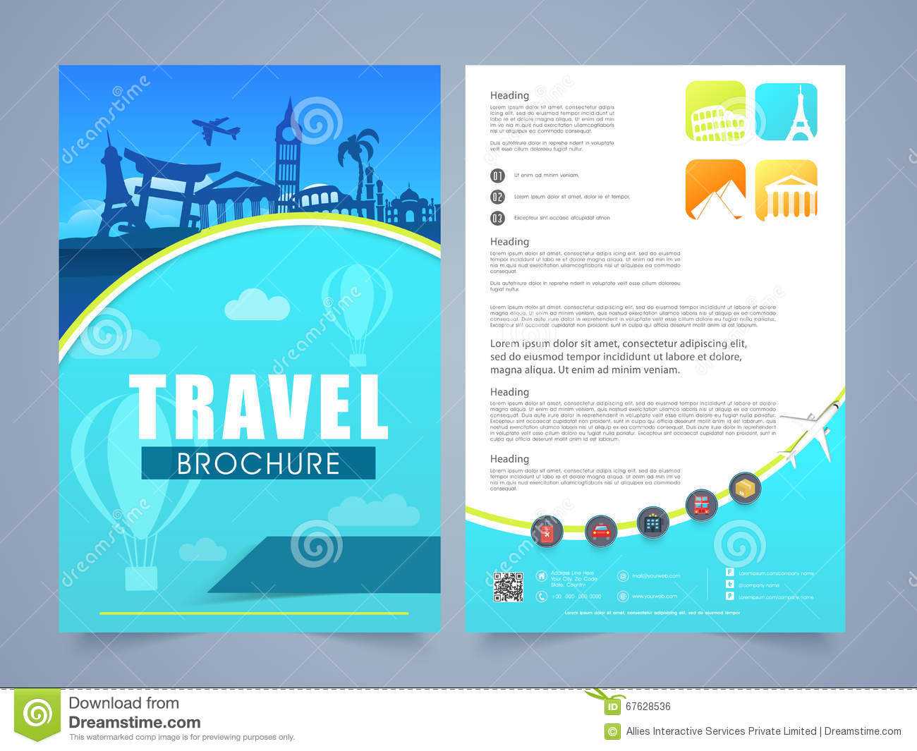 Travel Leaflet Template – Calep.midnightpig.co In Island Brochure Template