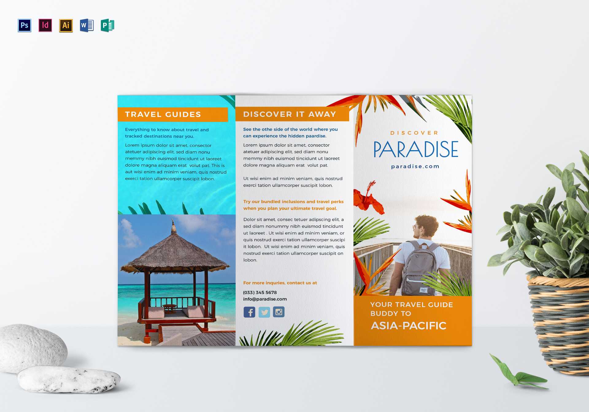 Travel Tri Fold Brochure Template With Regard To Word Travel Brochure Template