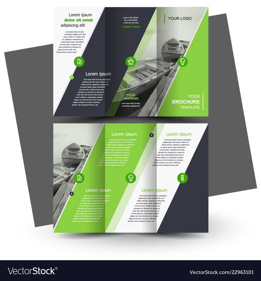 Tri Fold Brochure Design Template Green Intended For Tri Fold Brochure Template Illustrator Free