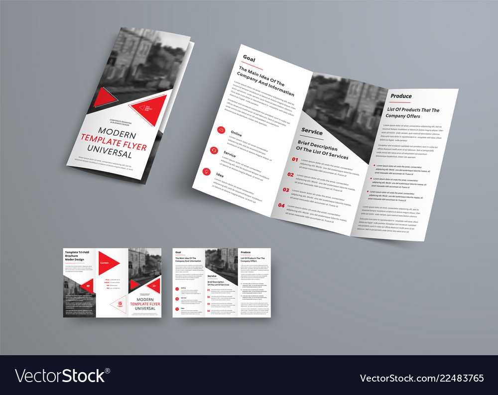 Tri Fold Brochure Template In Modern Style With For Three Panel Brochure Template
