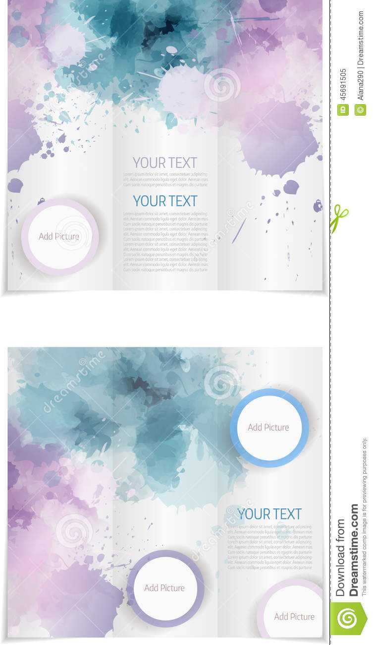 Tri Fold Brochure Template Stock Vector. Illustration Of For Free Tri Fold Brochure Templates Microsoft Word