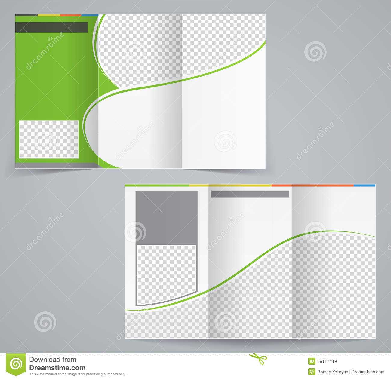 Tri Fold Business Brochure Template, Vector Green Stock Pertaining To Tri Fold Brochure Ai Template