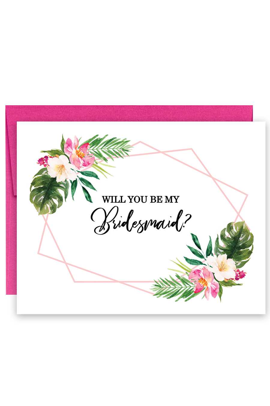 Tropical Will You Be My Bridesmaid Card With Will You Be My Bridesmaid Card Template