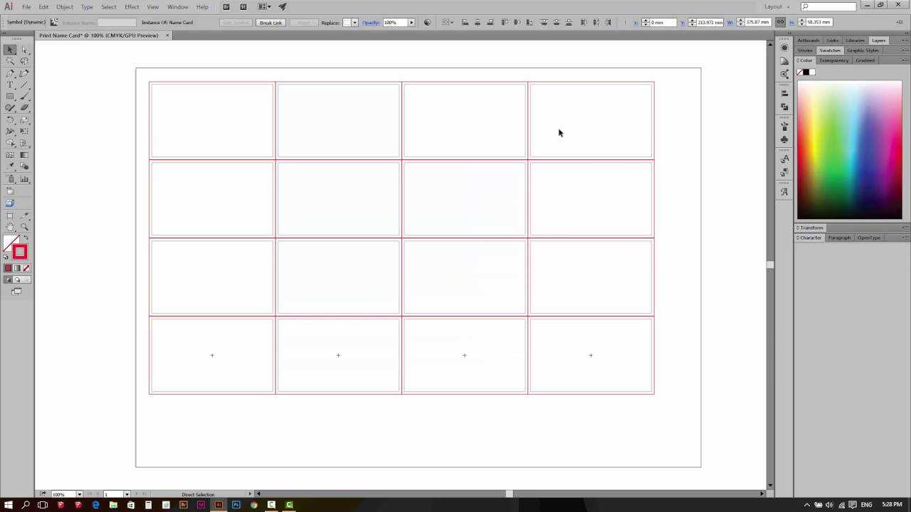 Tutorial Illustrator: Multiple Name Card Print Layout In Playing Card Template Illustrator