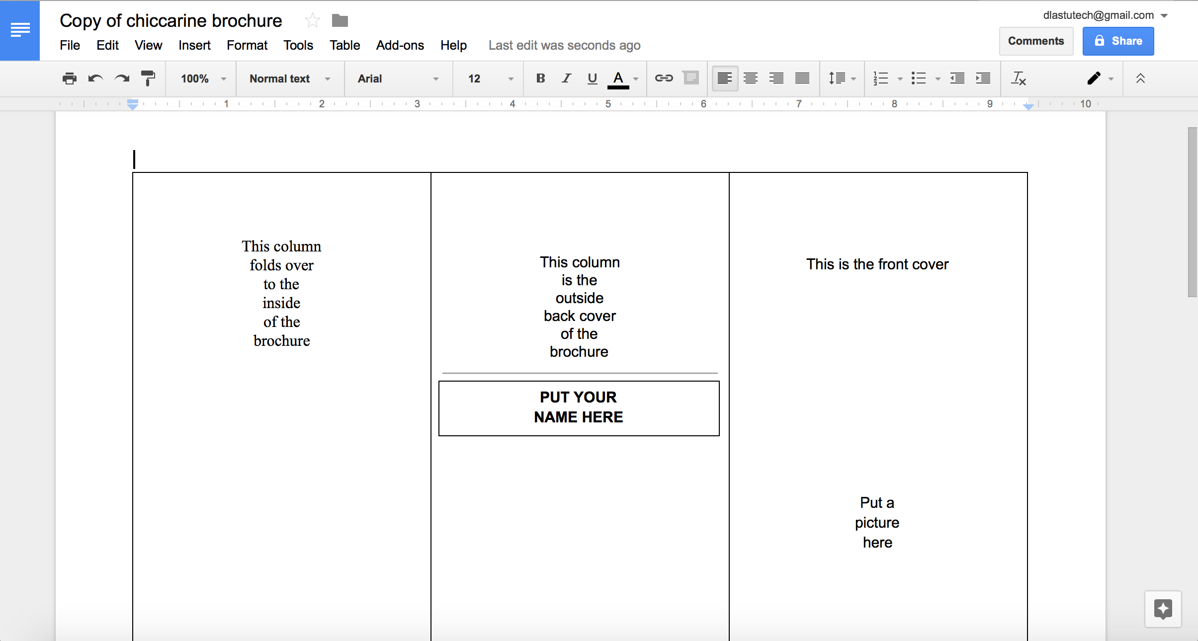 Tutorial: Making A Brochure Using Google Docs From A With Regard To Google Drive Brochure Template
