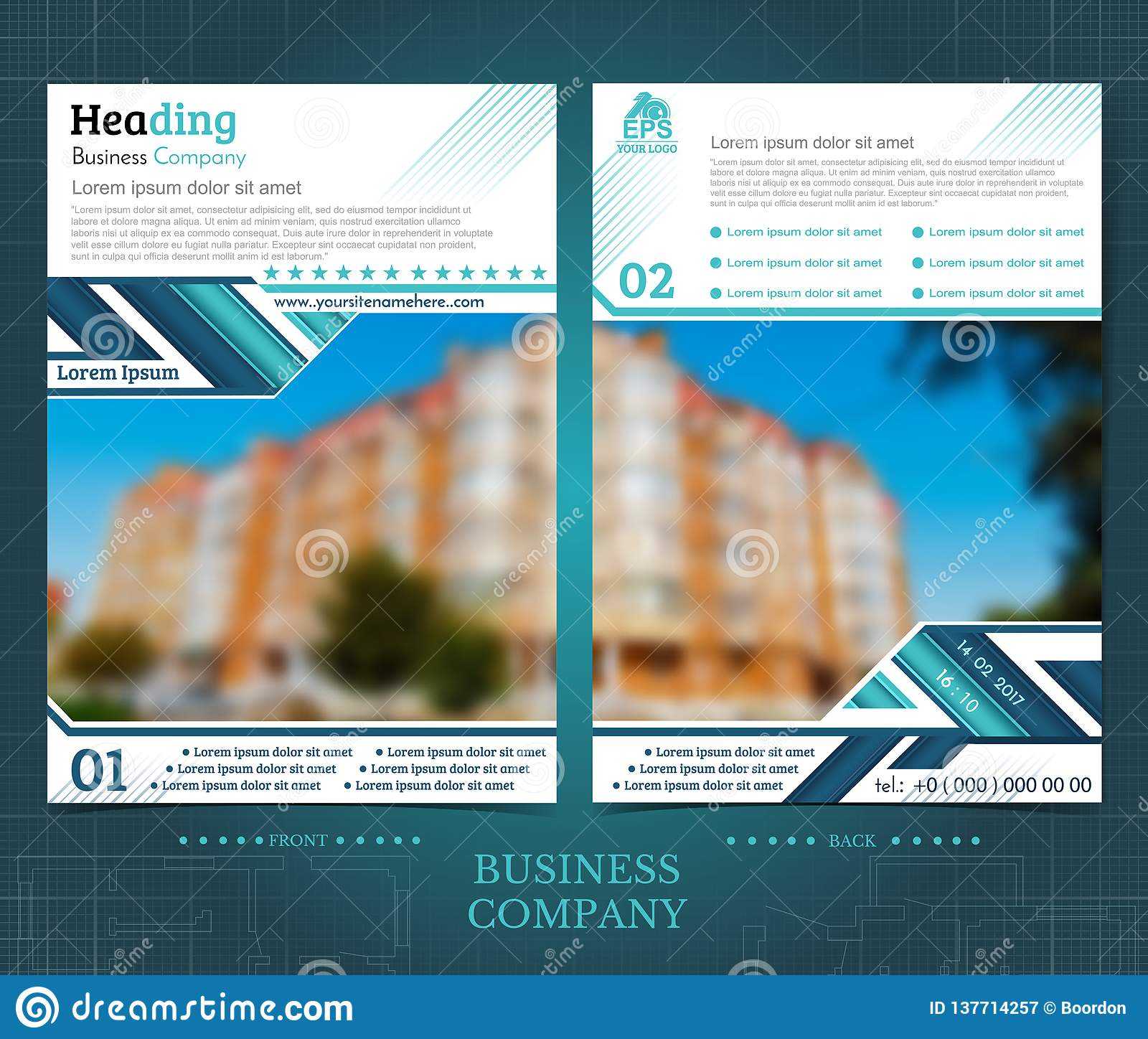 Two Sided Brochure Or Flayer Template Design With One Throughout One Sided Brochure Template