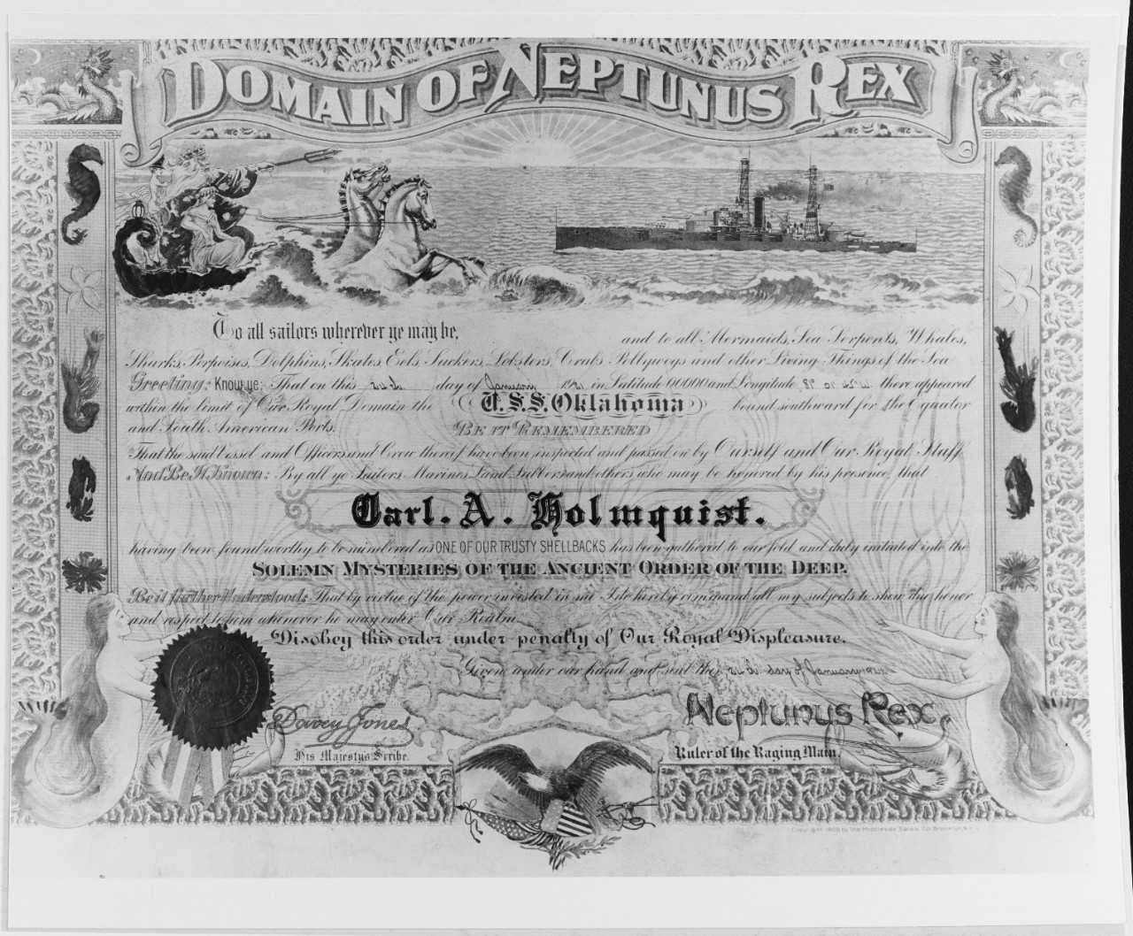 Unofficial Navy Certificates Regarding Crossing The Line Certificate Template