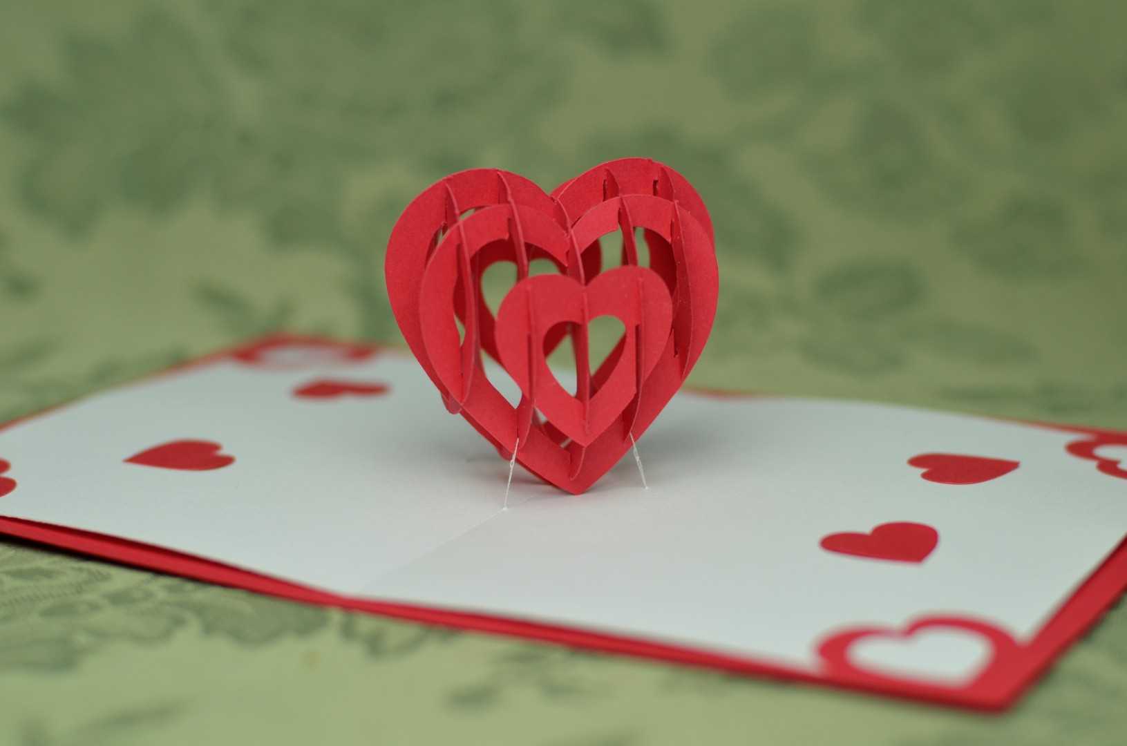 Valentine's Day Pop Up Card: 3D Heart Tutorial - Creative With Heart Pop Up Card Template Free