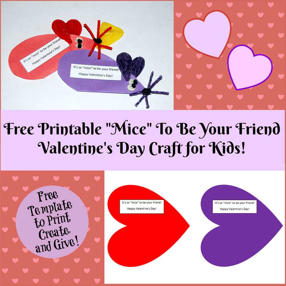 Valentine's Day Printable Card Crafts For Kids To Create Pertaining To Valentine Card Template For Kids